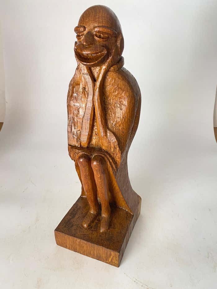 Home Decor Wood Sculpture In Oak By French Designer 1950 Brown Color photo