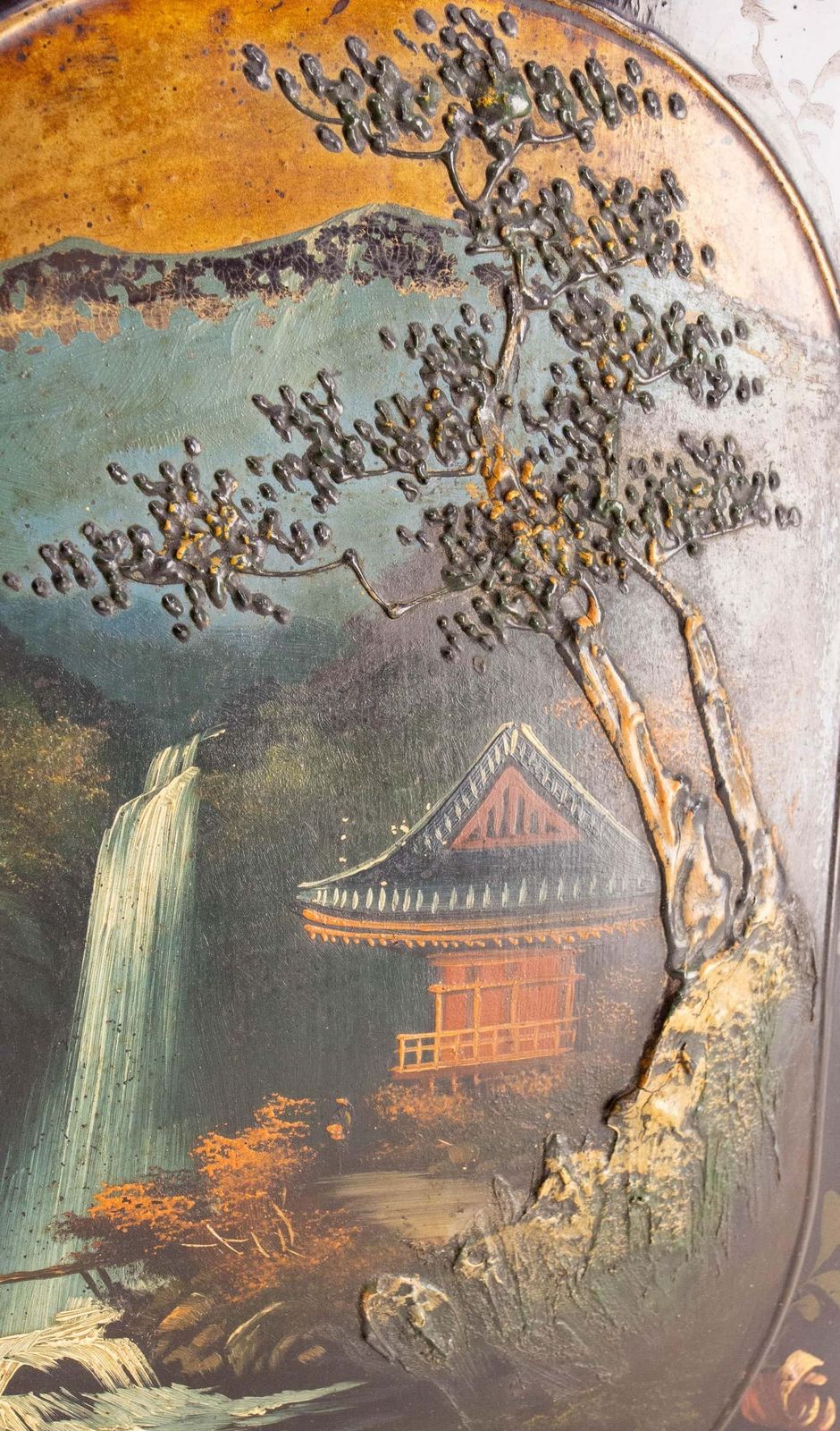Japonese Pair Of Painted And Lacquered Wood Panels, Mid 19th Century photo furniture