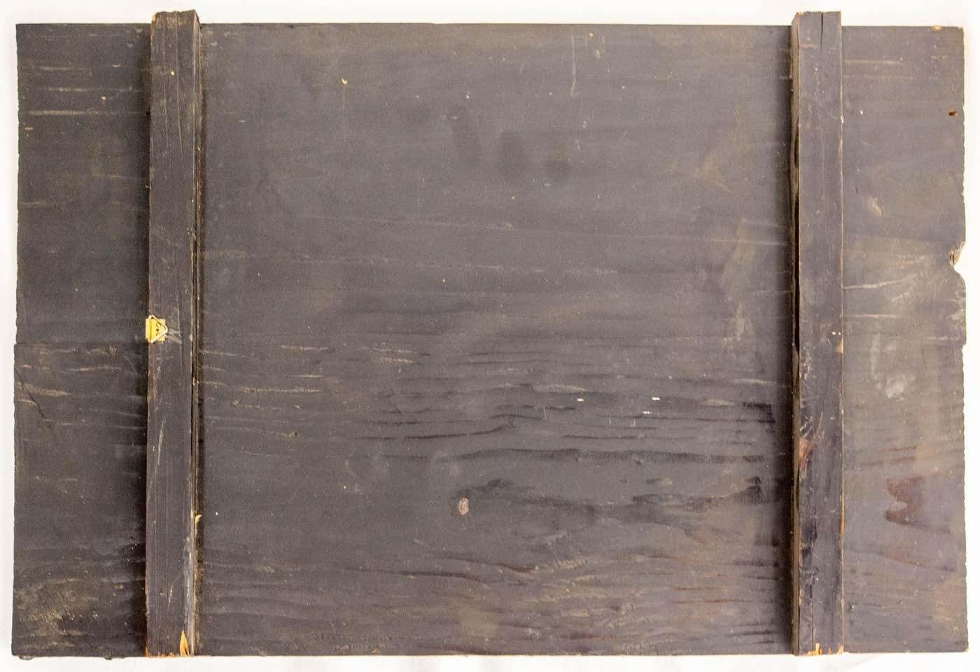 1235.0 Japonese Pair Of Painted And Lacquered Wood Panels, Mid 19th Century photo