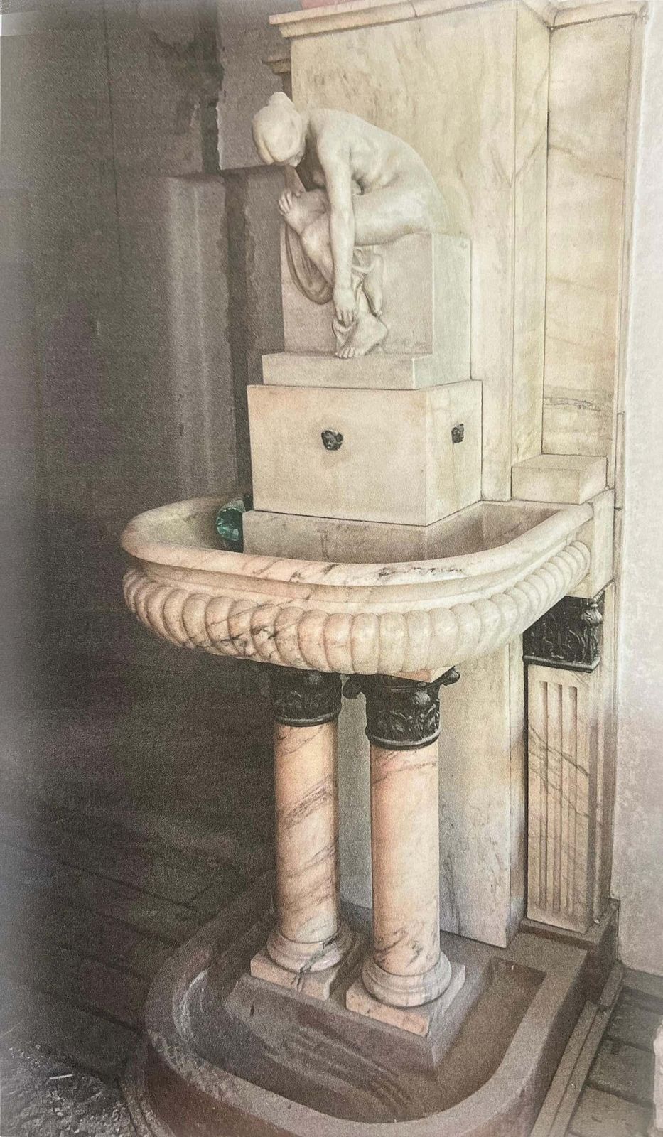 photo furniture Monumental Marble Fountain With Sculpture Of Woman. Paris/Budapest, 1929
