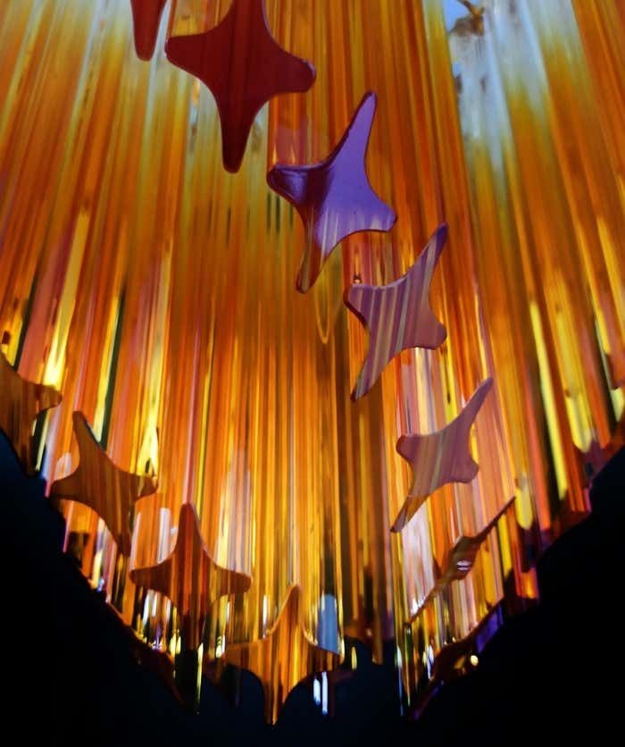Lighting Beautiful Quadriedri Murano Glass Chandeliers   114 Shaded Amber Prism photo