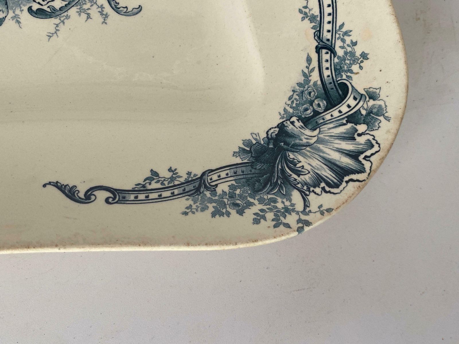 Faience Dish By Terre De Fer With Flowers Decor France 19th Century Signed photo buy