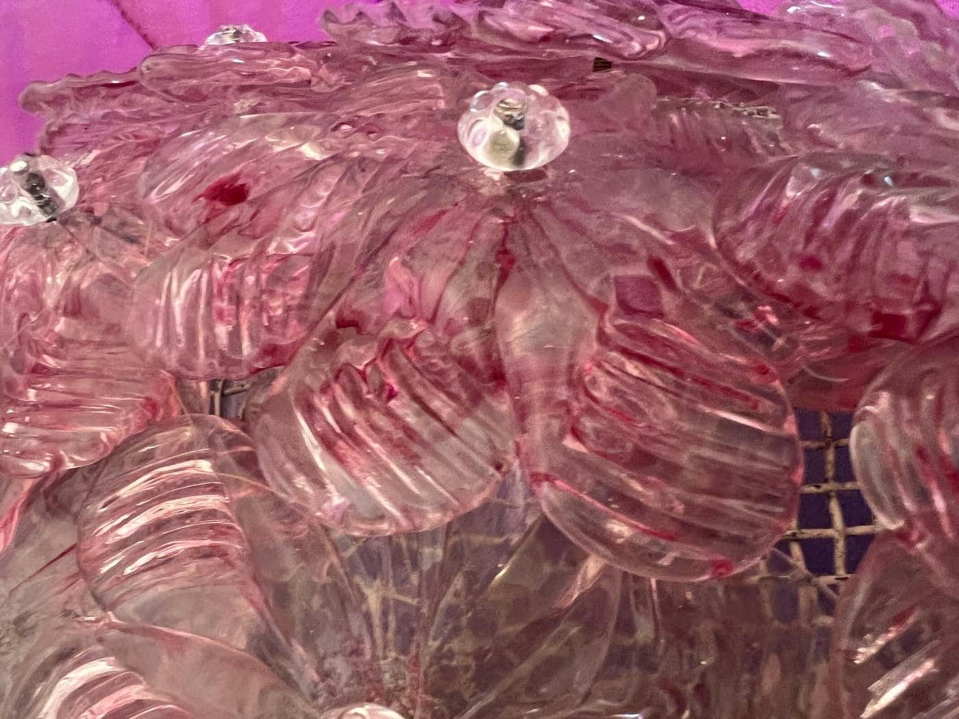 Pair Of Venetian Glass Rose Wall Lamps , Murano, 1980s photo buy