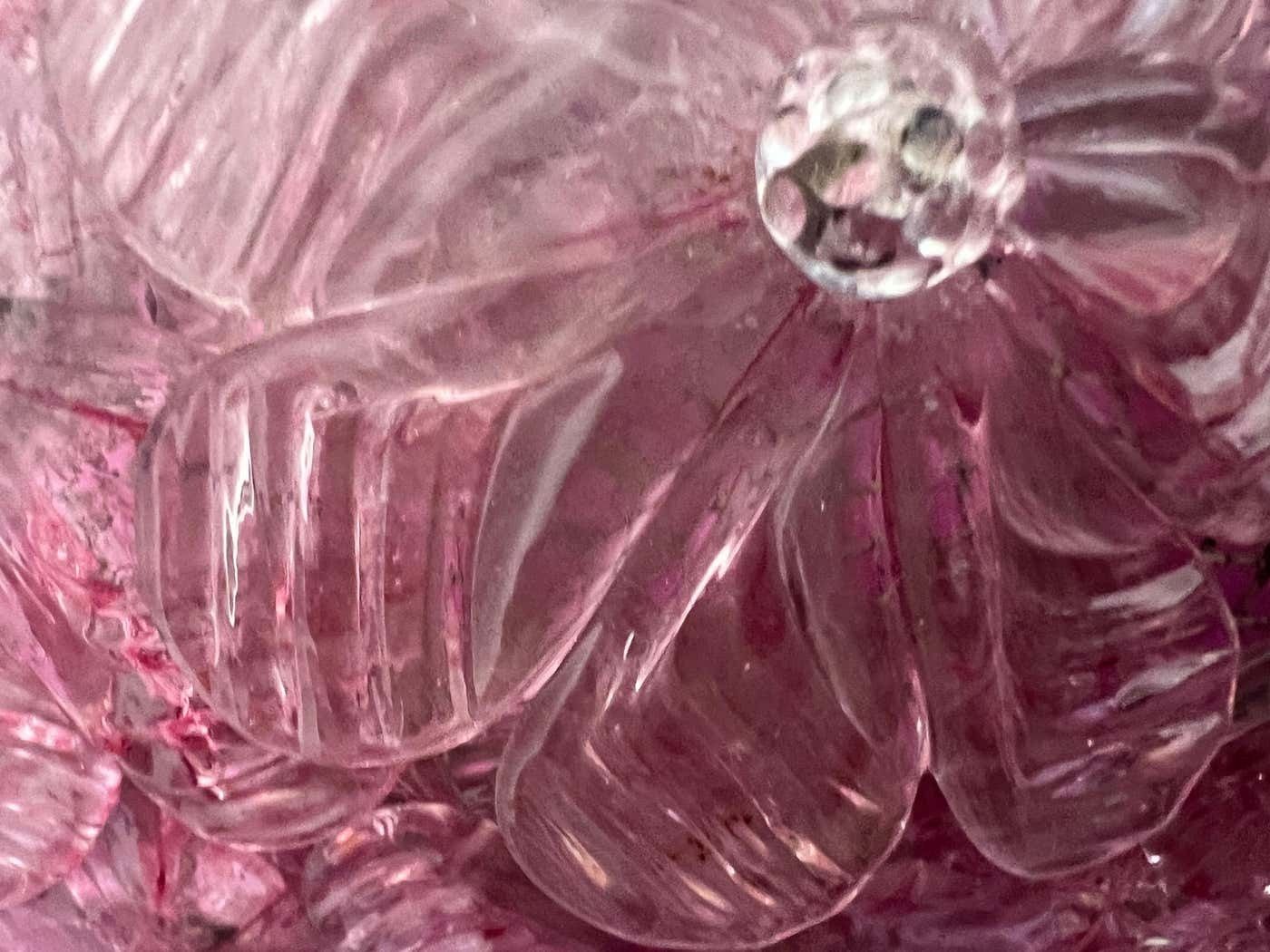 photo for sale Pair Of Venetian Glass Rose Wall Lamps , Murano, 1980s