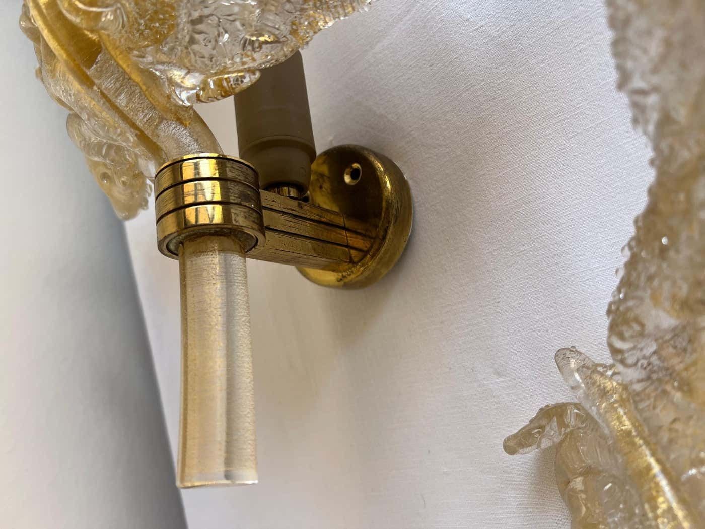 2767.0 Luxurious Pair Of Wall Lamps By Barovier & Toso, Murano, 1980s photo