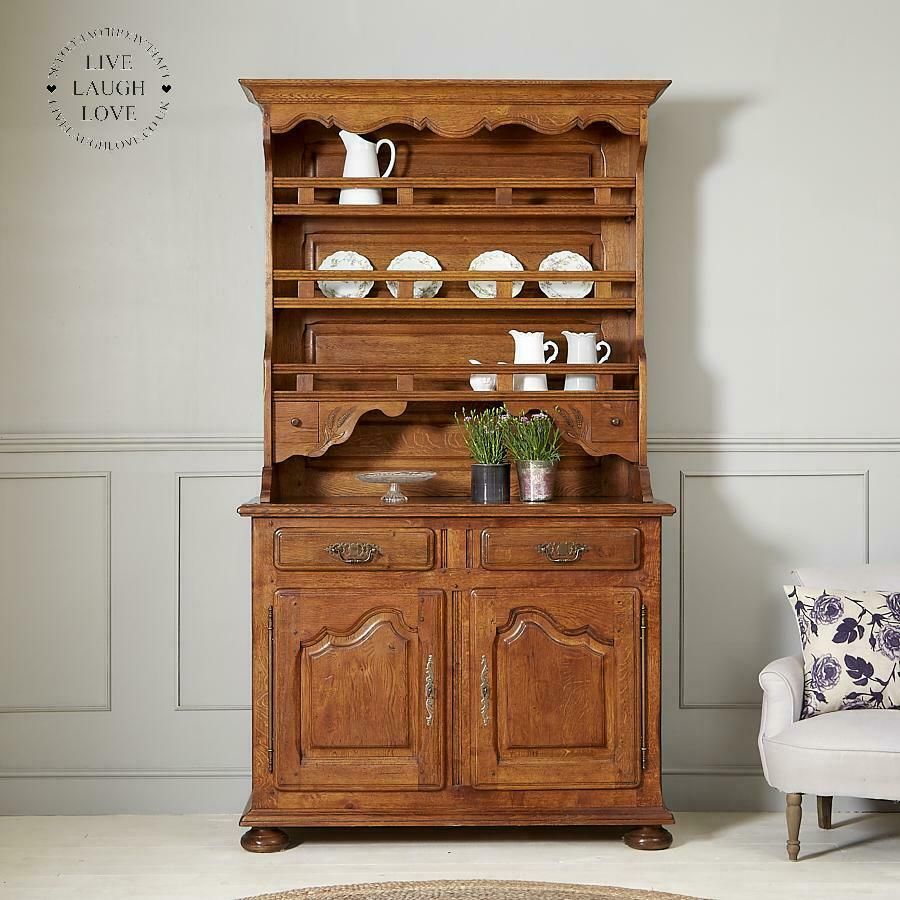 Vintage French Solid Oak Handmade Dresser
