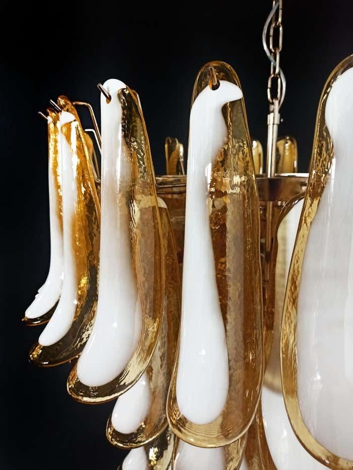 Beautiful Murano Chandeliers In The Manner Of Mazzega   75 Caramel Glass Petalsi photo 5794.0
