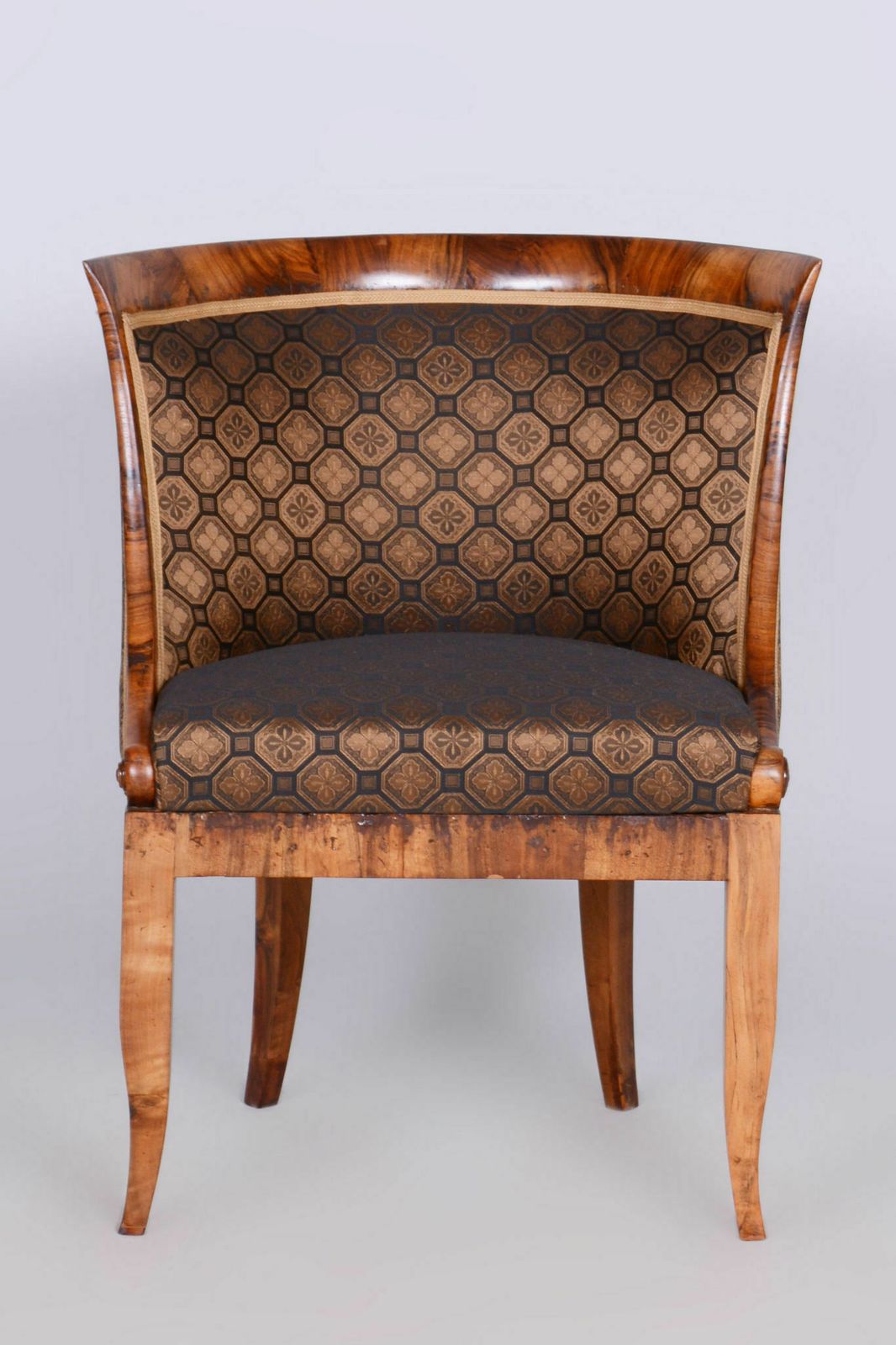 photo furniture Restored Biedermeier Walnut Armchair Attributed To Josef Danhauser, Vienna, Austria, 1820s