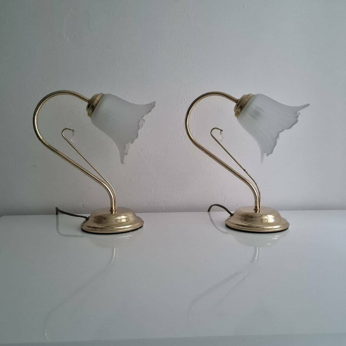 Vintage Hollywood Regency Brass Table Lamp Retro Mid Century Modern Lamp Made In Italy photo vinterior