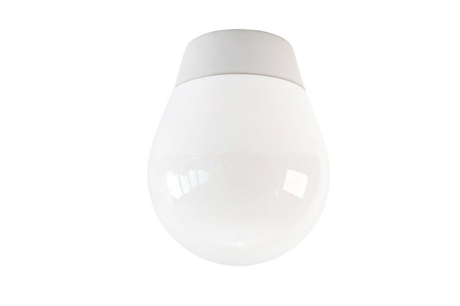 Wilhelm Wagenfeld Bauhaus Flush Mount Vintage | Mid Century Modern Bathroom Ceiling Light Porcelain White Glass | Art Deco Hallway Toilet