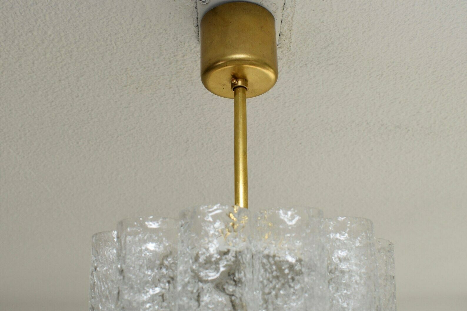 photo furniture Mid Century 7 Tier Chandelier By Doria Leuchten Germany | Vintage Murano Ice Glass Ballroom Chandelier | Glashutte Limburg Pendant Crystal