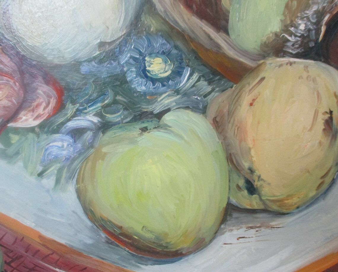 Original Oil Painting | Fruit Still Life | Unframed Oil Painting | British Contemporary Art photo furniture