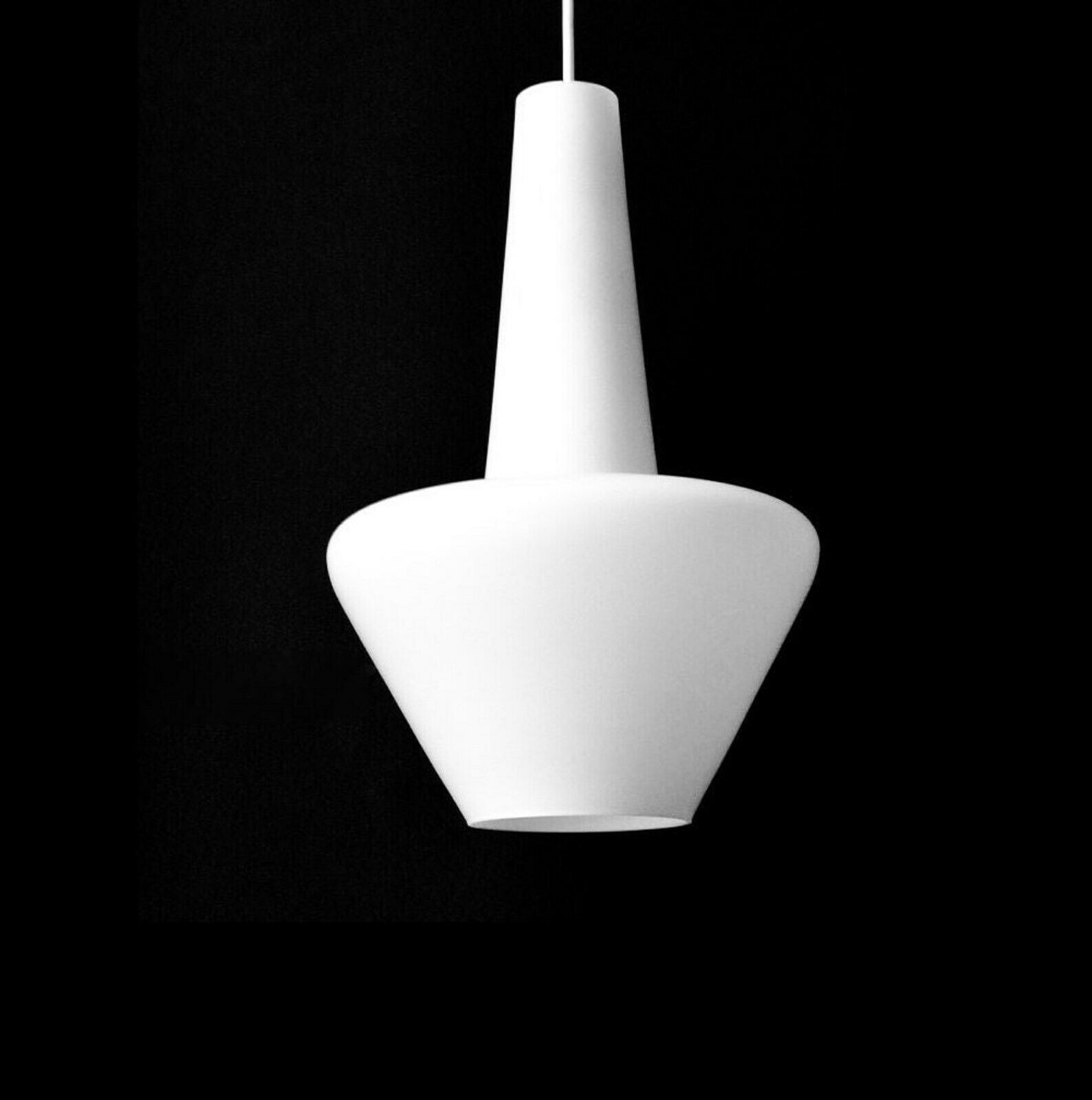 Stilnovo Era Hanglamp Gesatineerd Wit Glas | Mid Century Modern Vintage Hanglamp Mcm | Retro Italiaanse Plafondlamp Melkglas Jaren 1950
