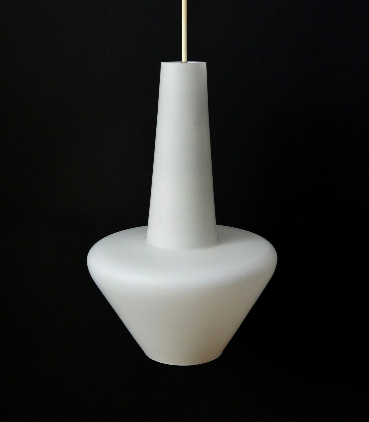 Stilnovo Era Pendant Light Satined White Glass | Mid Century Modern Vintage Pendant Lamp Mcm | Retro Italian Ceiling Lamp Milk Glass 1950s photo vinterior