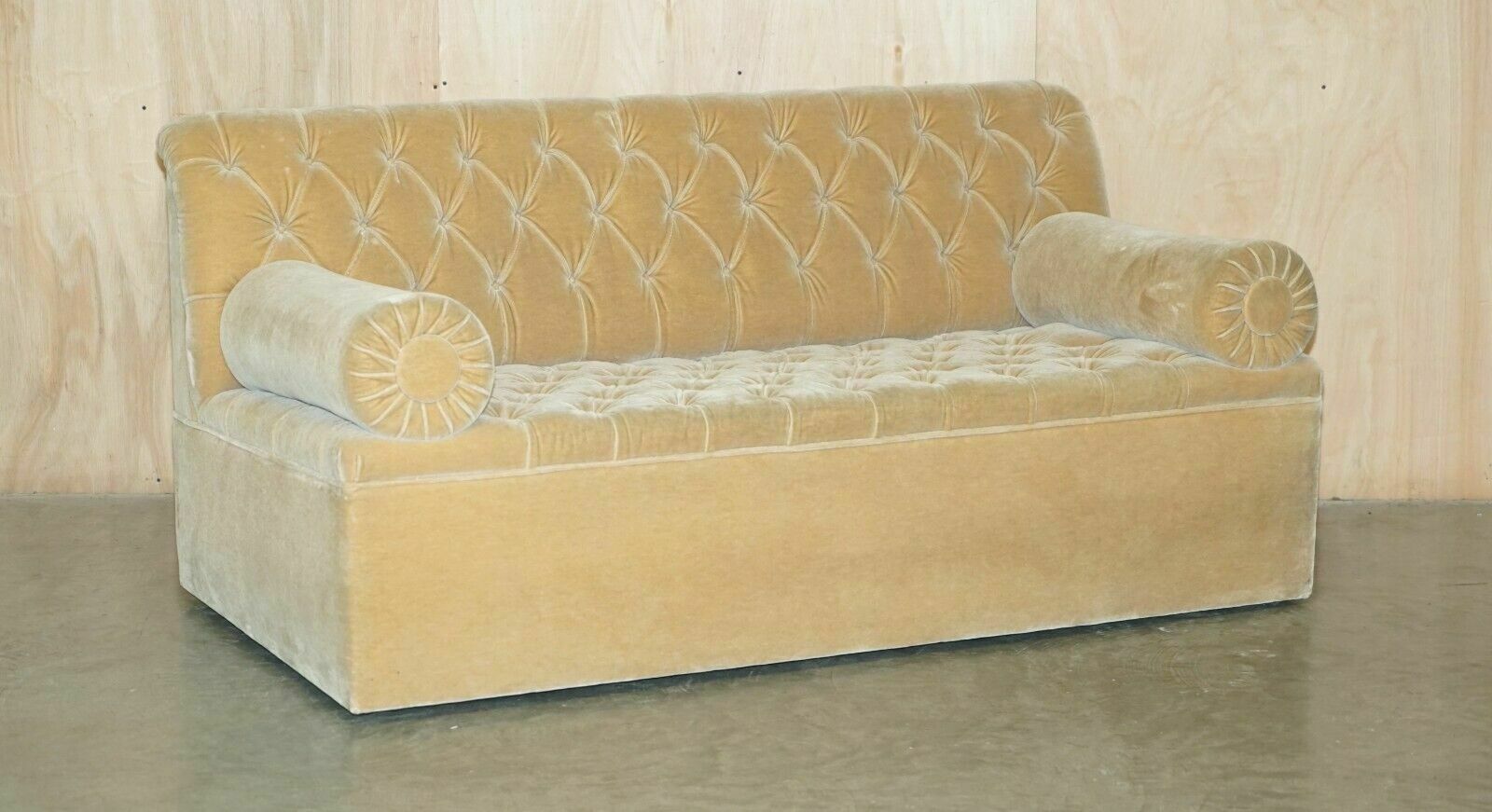 Owned By Madonna Luxury George Smith Bolster Mohair Velvet Chesterfield Sofa