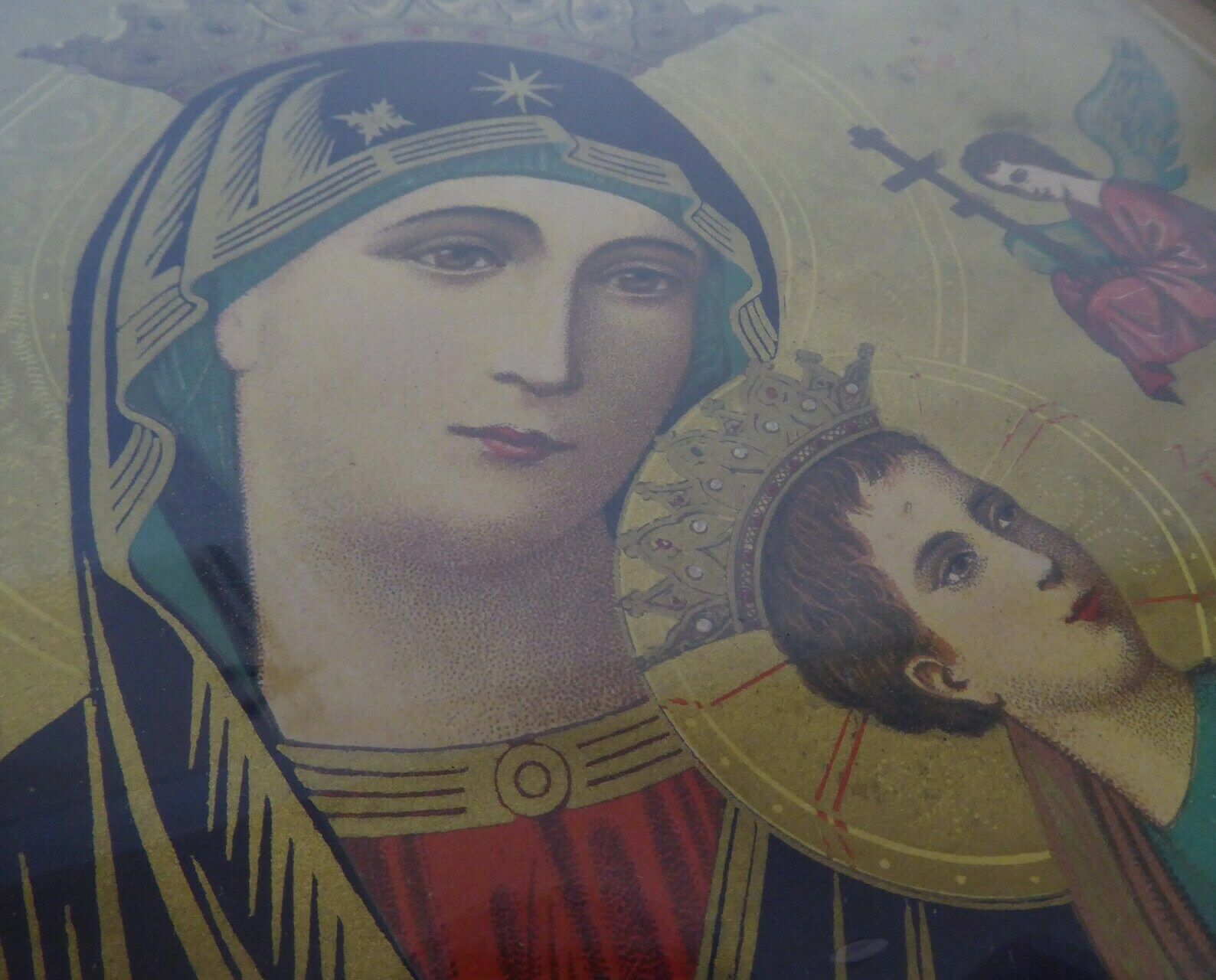 Our Lady Of Perpetual Help   Antique 1921 French Catholic Art   My Resolutions photo for sale
