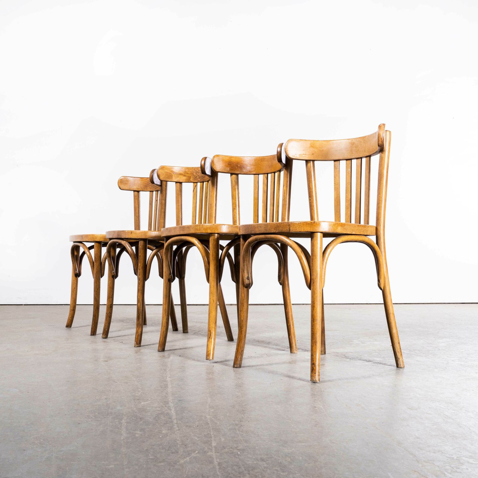 1950’s Luterma Honey Beech Bentwood Dining Chair – Set Of Four photo 696.0