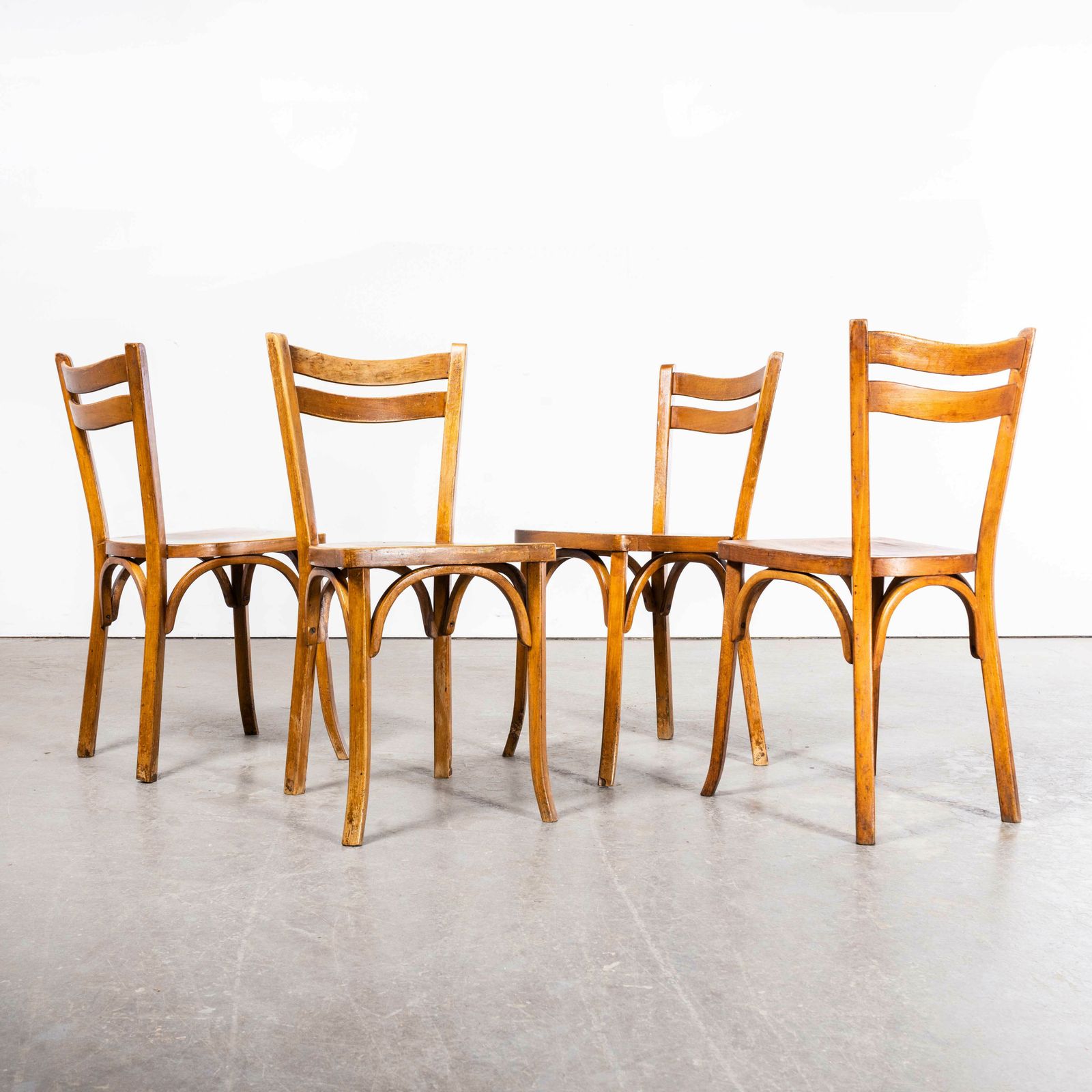 1950’s French Baumann Wavy Back Bentwood Dining Chairs – Set Of Four photo 696.0