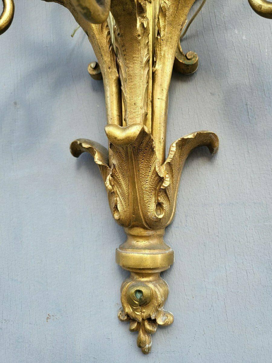 Pair Of Louis XVI Gilt Bronze Sconces, Xixth Century photo vintage