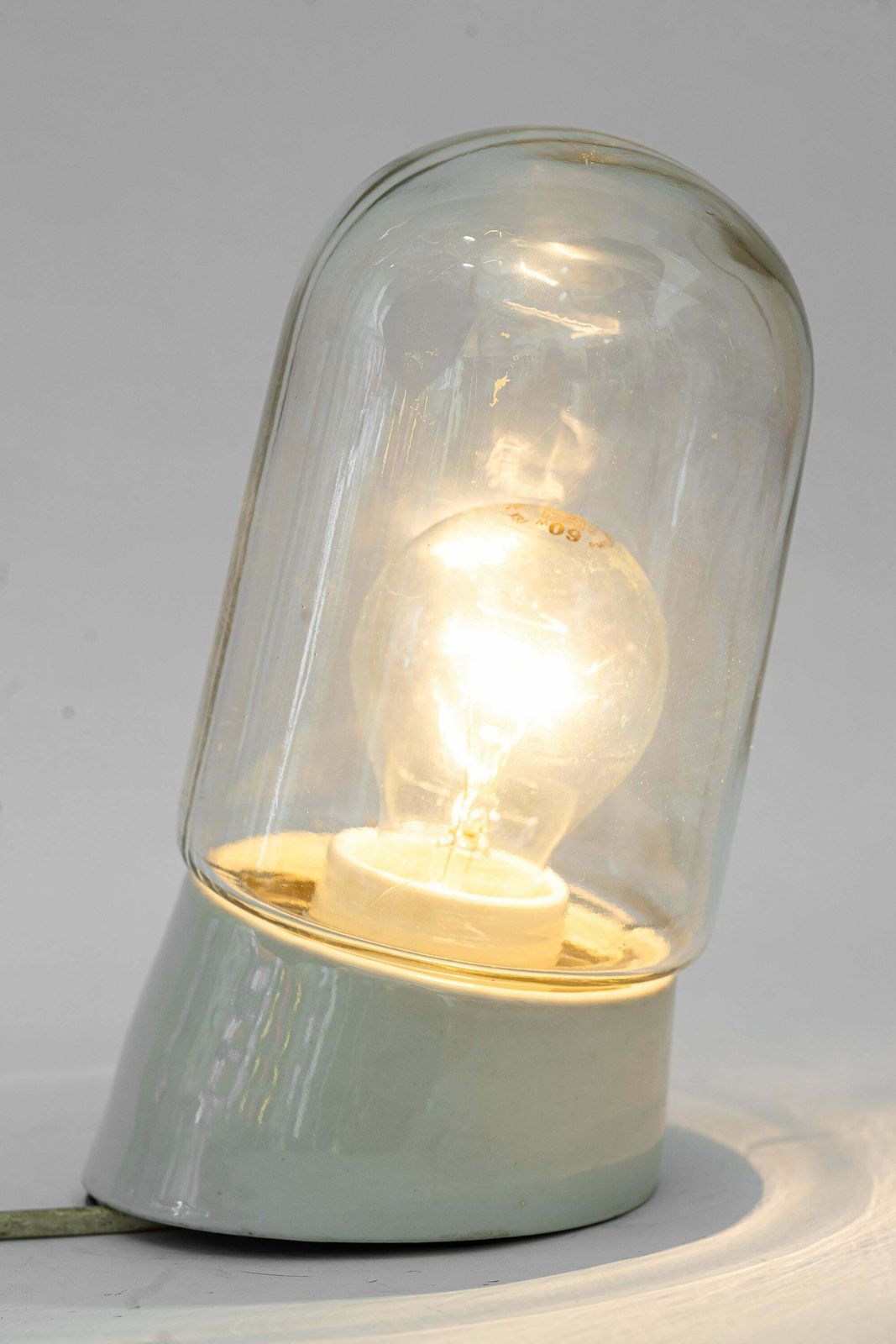 Art Deco Porcelain Lamp With Original Glass Shade Vienna Around 1920s photo vinterior