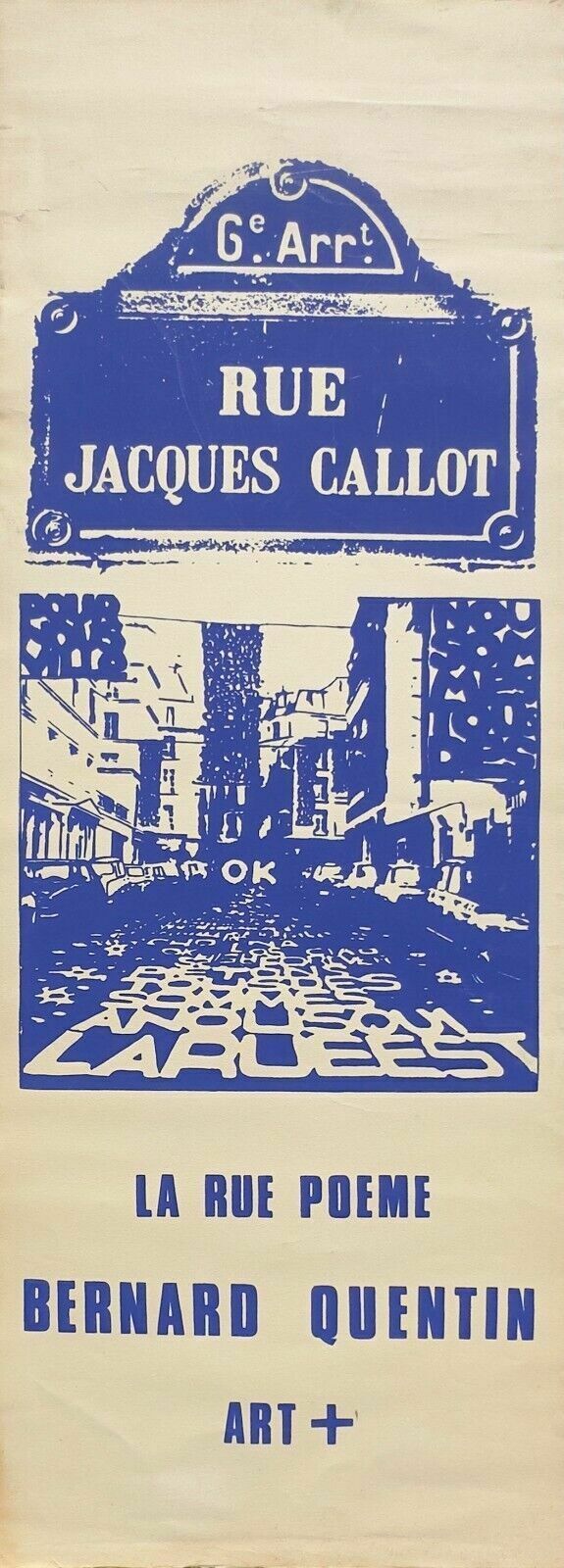Bernard Quentin   Screenprint Silkscreen La Rue Poème Pop Art Paris Expo 1983