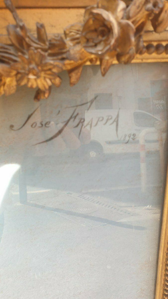 J Frappa, Portrait Of Young Woman, Pastel, Xixth Century photo Art