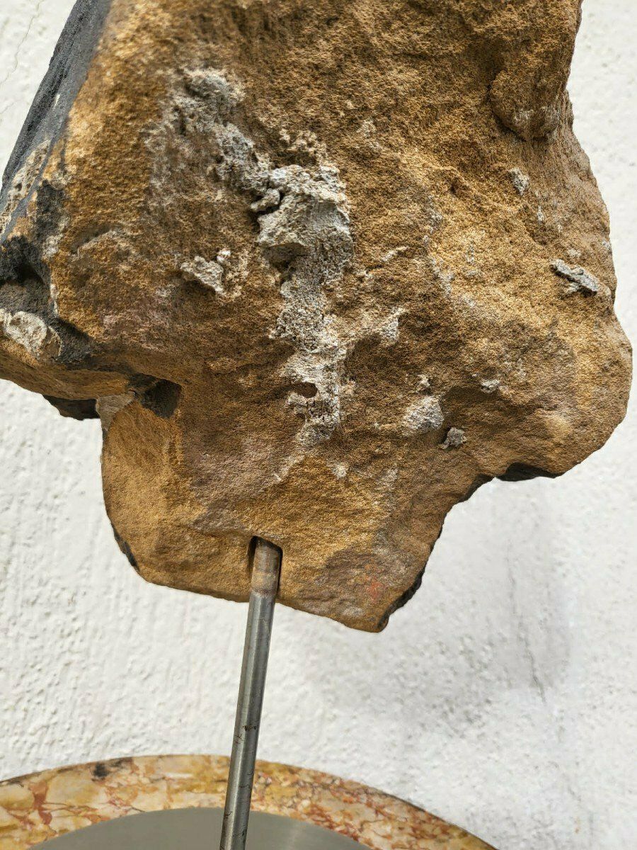 Stone Head Sculpture, United Kingdom, Xviith Century photo vintage