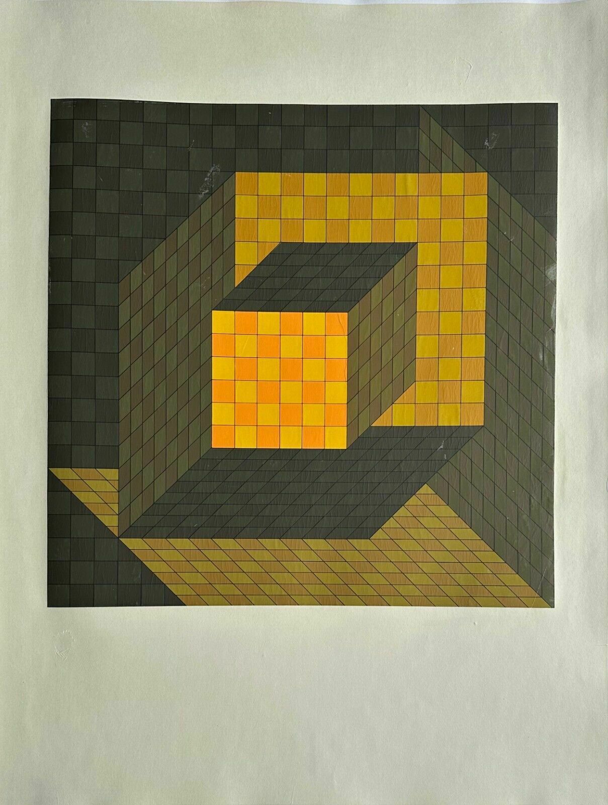 Vasarely Screenprint Silkscreen Expo 1977 Poster Before The Letter Benavides 291