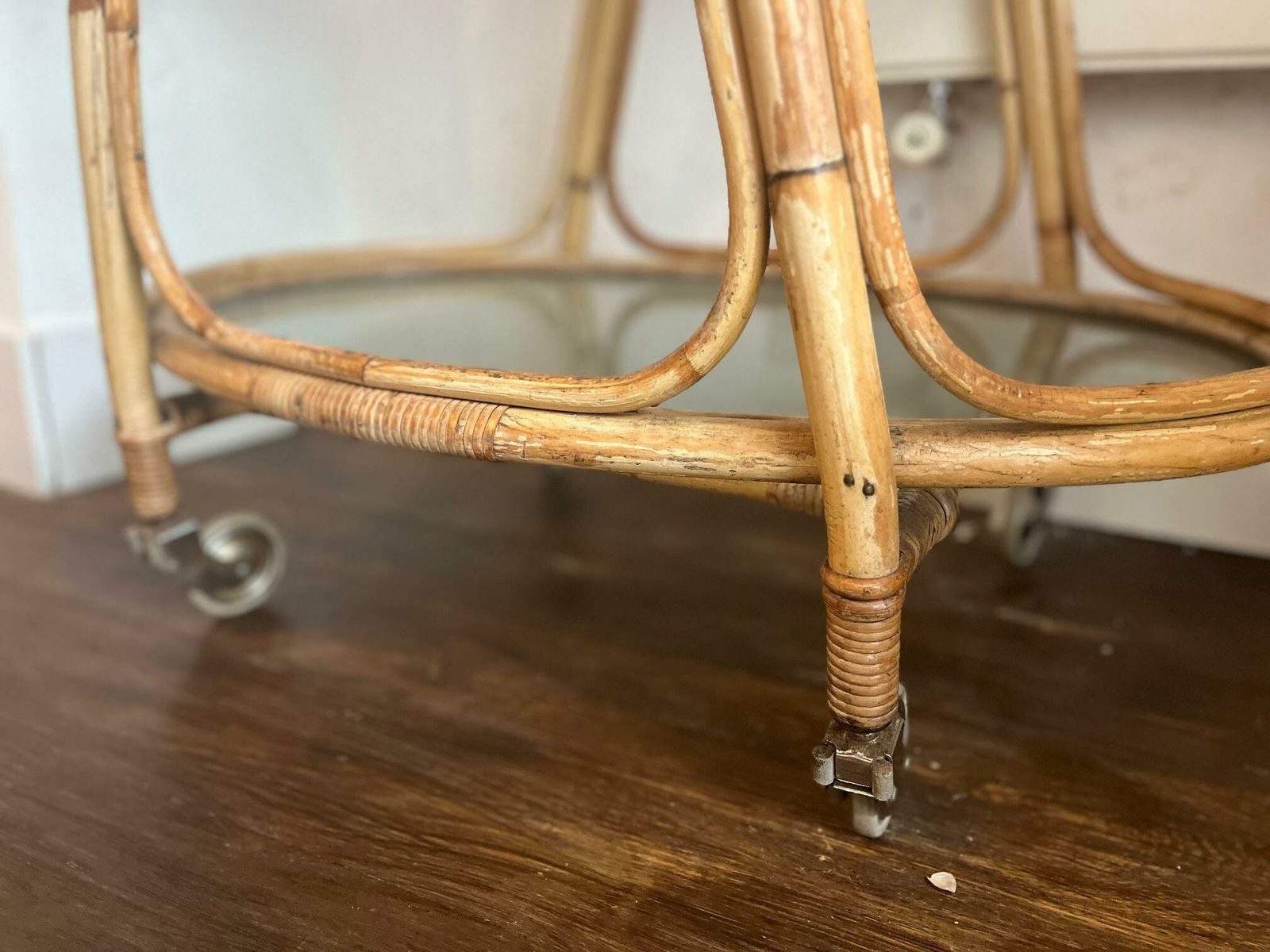 Mid Century Bamboo Bar Cart By Angraves photo buy