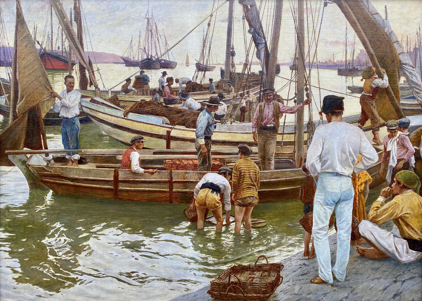 Kunz Meyer Waldeck, 1859–1953, Vissersbootjes In De Haven Van Cascais, Portugal photo furniture