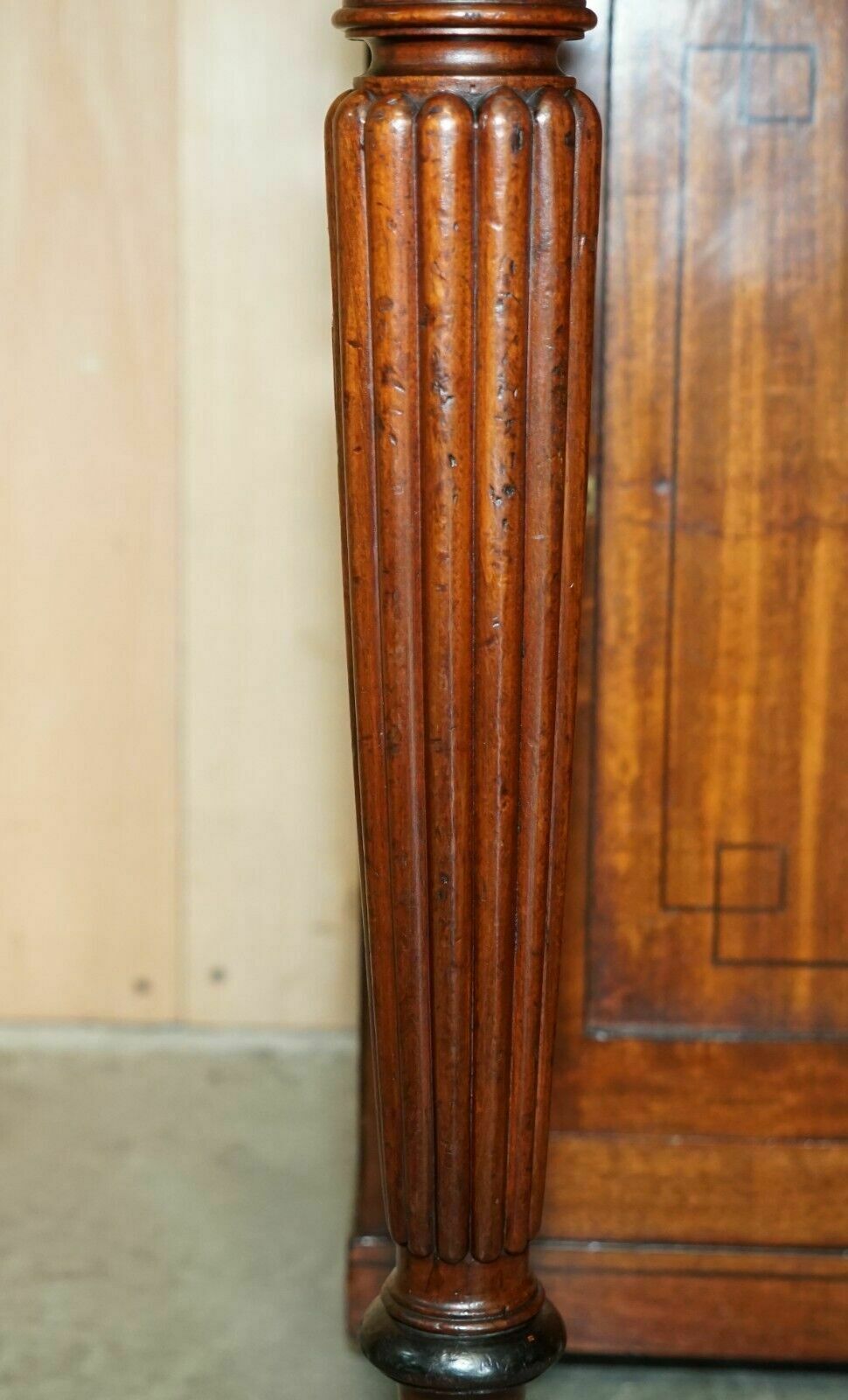 photo vintage Antique Victorian 1860 Walnut Scriban Bureau Bookcase Must See Pictures