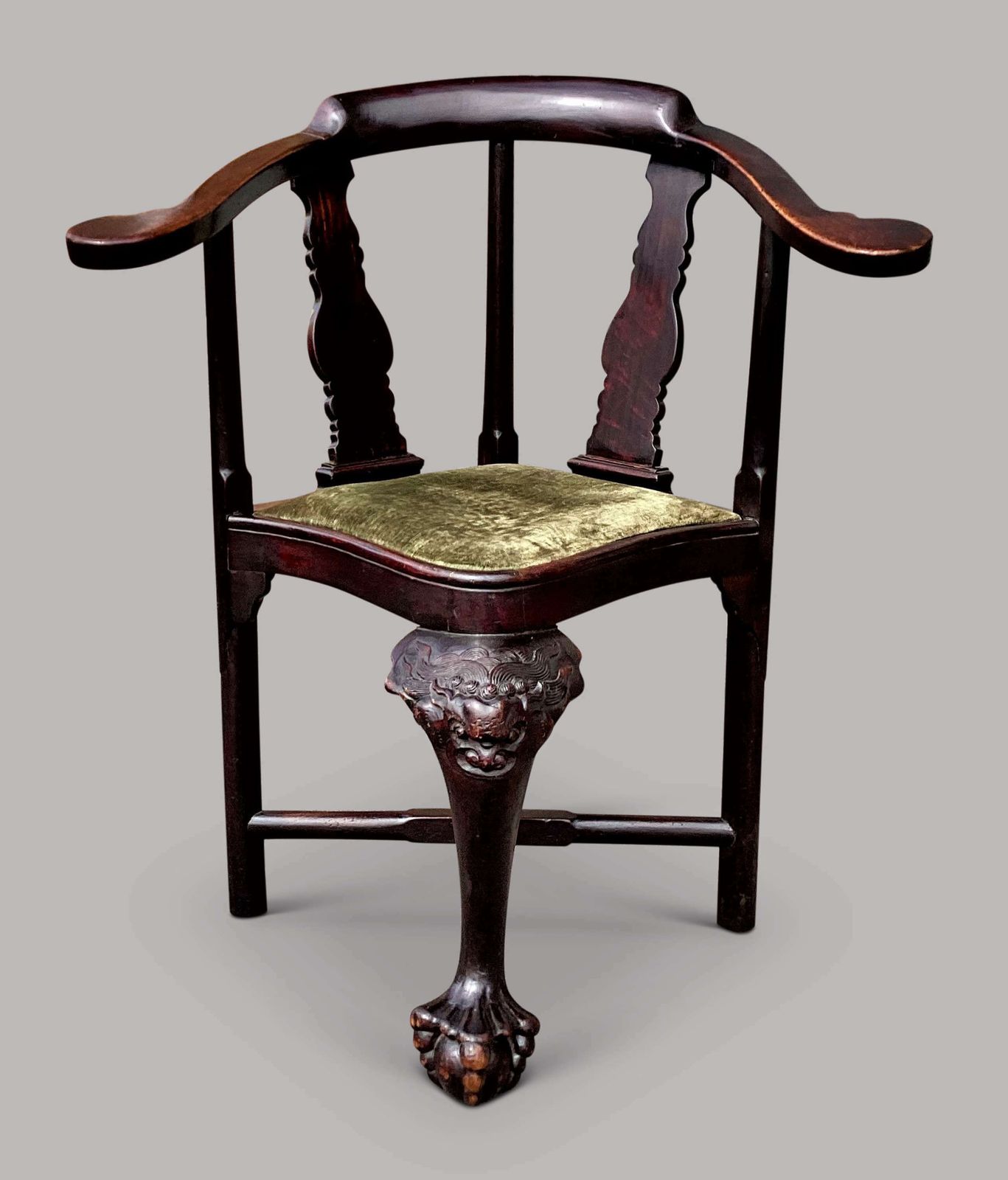 Exceptional C18th Chinese Export Hardwood Corner Armchair photo furniture
