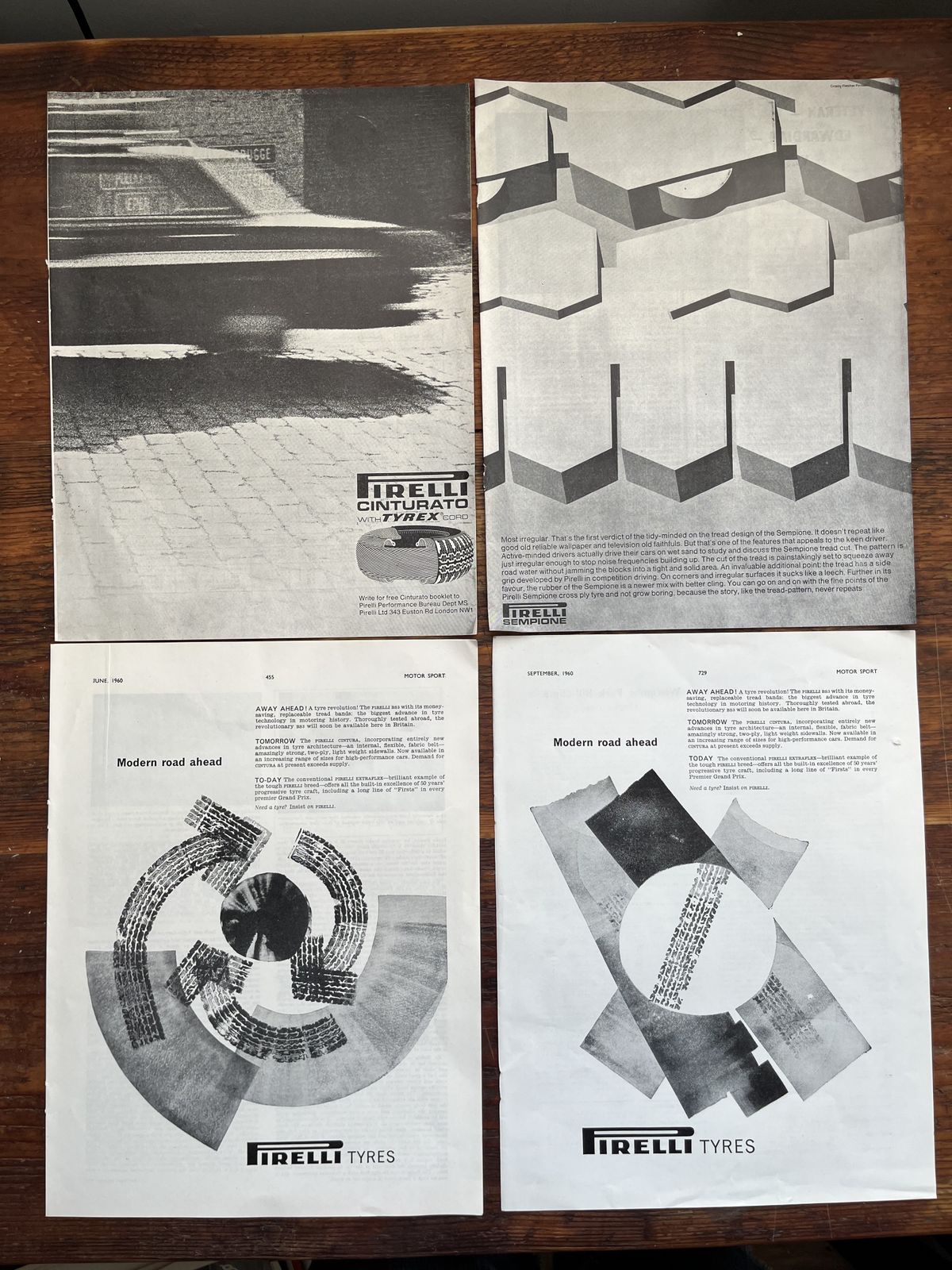 Vintage 1960s Pirelli Advertisements photo furniture