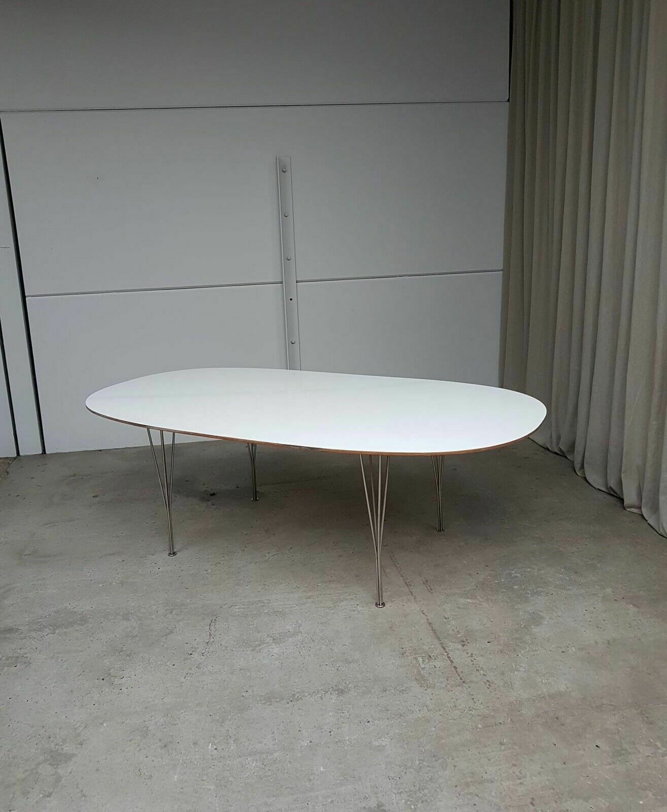 Vtg Mid Century Industrial Large Danish Scandi Modernist Dining Table Retro photo vinterior