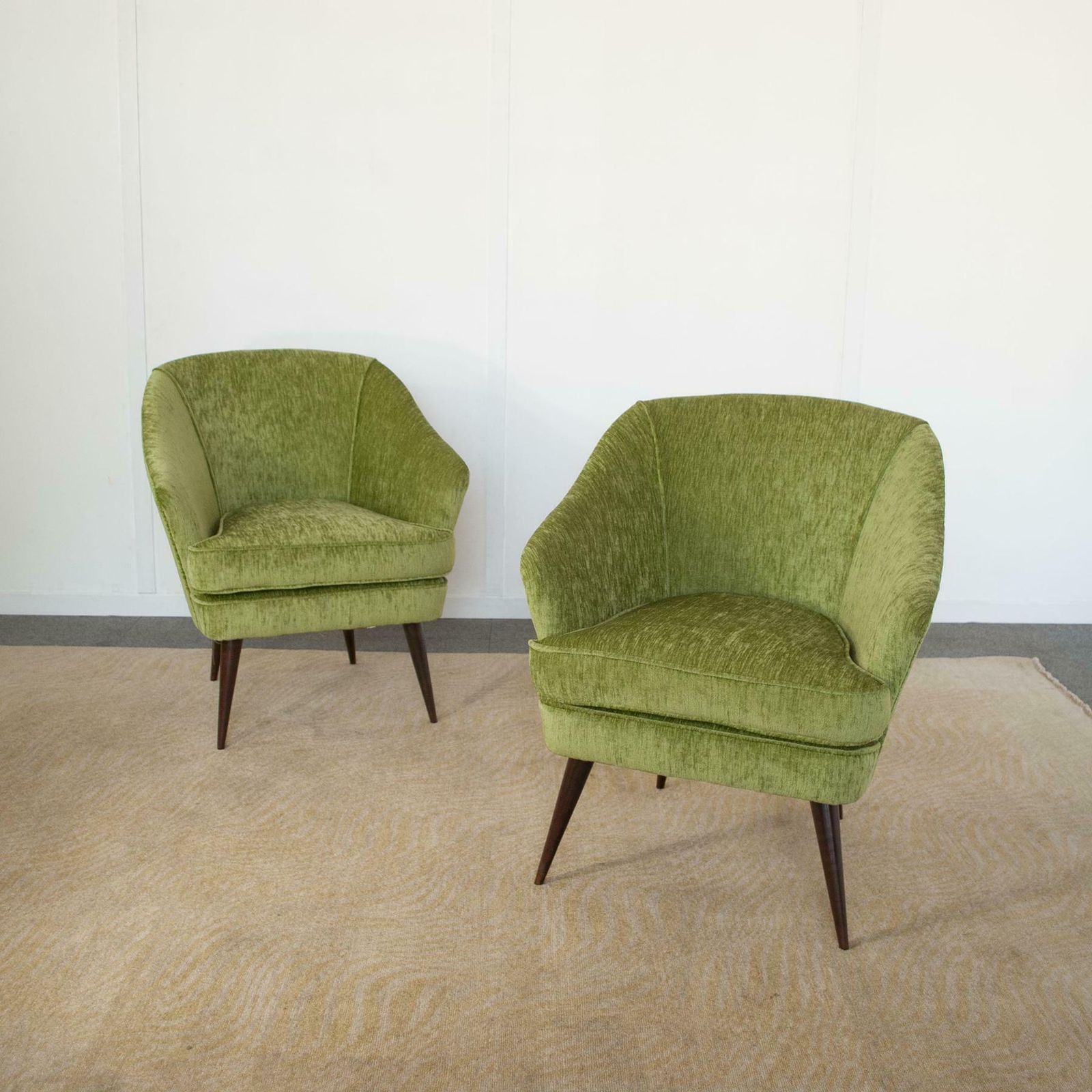 Set Of Two Armchairs Manufactured By Casa E Giardino Designer Gio Ponti 1940 photo furniture