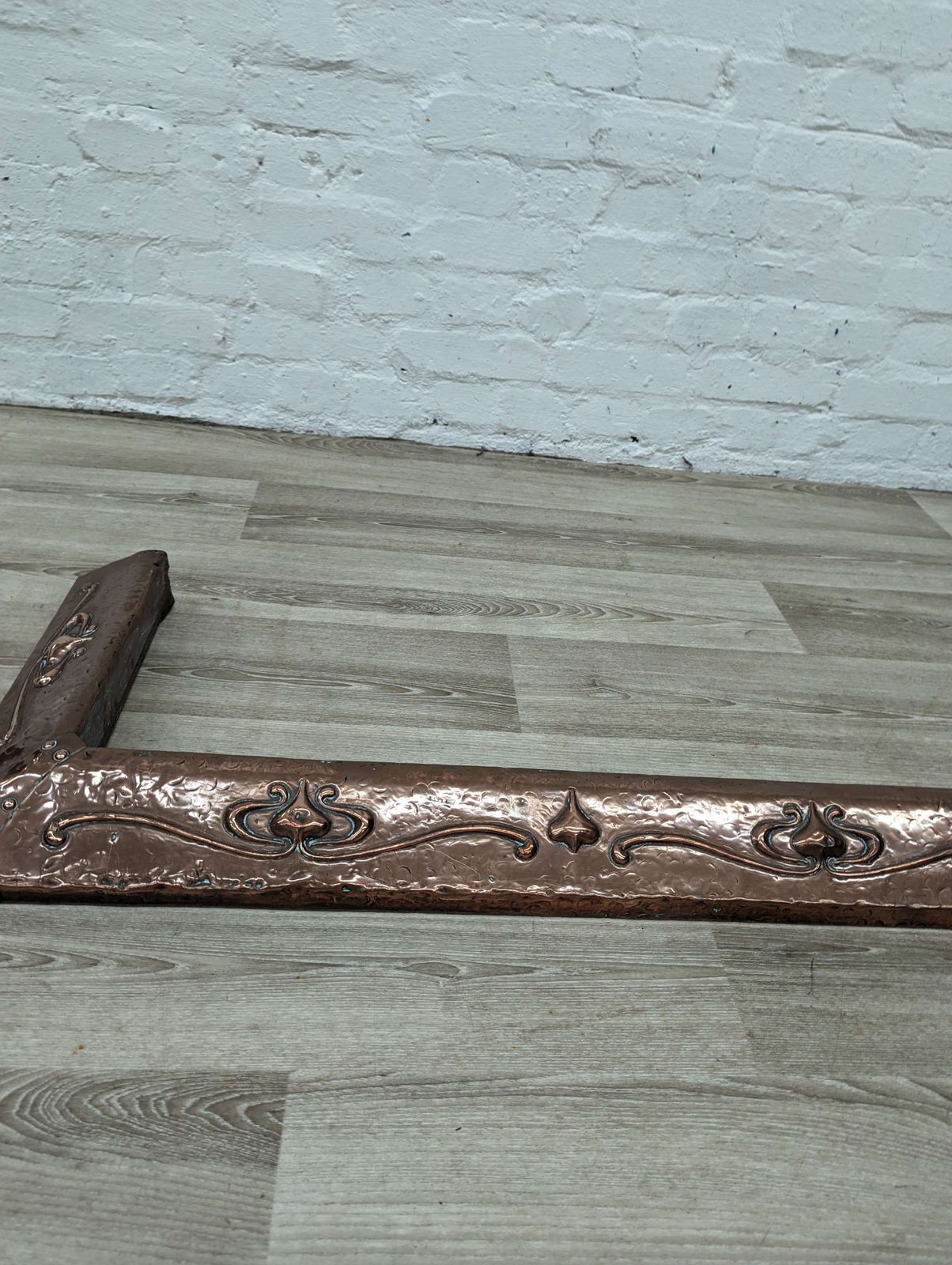 Arts & Crafts Period Hammered Copper Fire Cur photo for sale