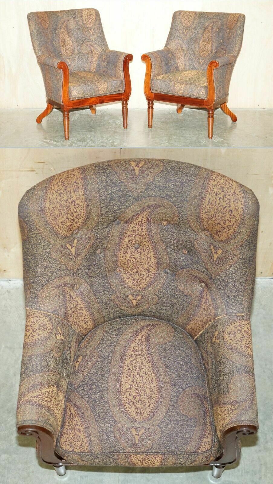 Pair Of George Smith William IV Library Armchairs Unique Upholstery