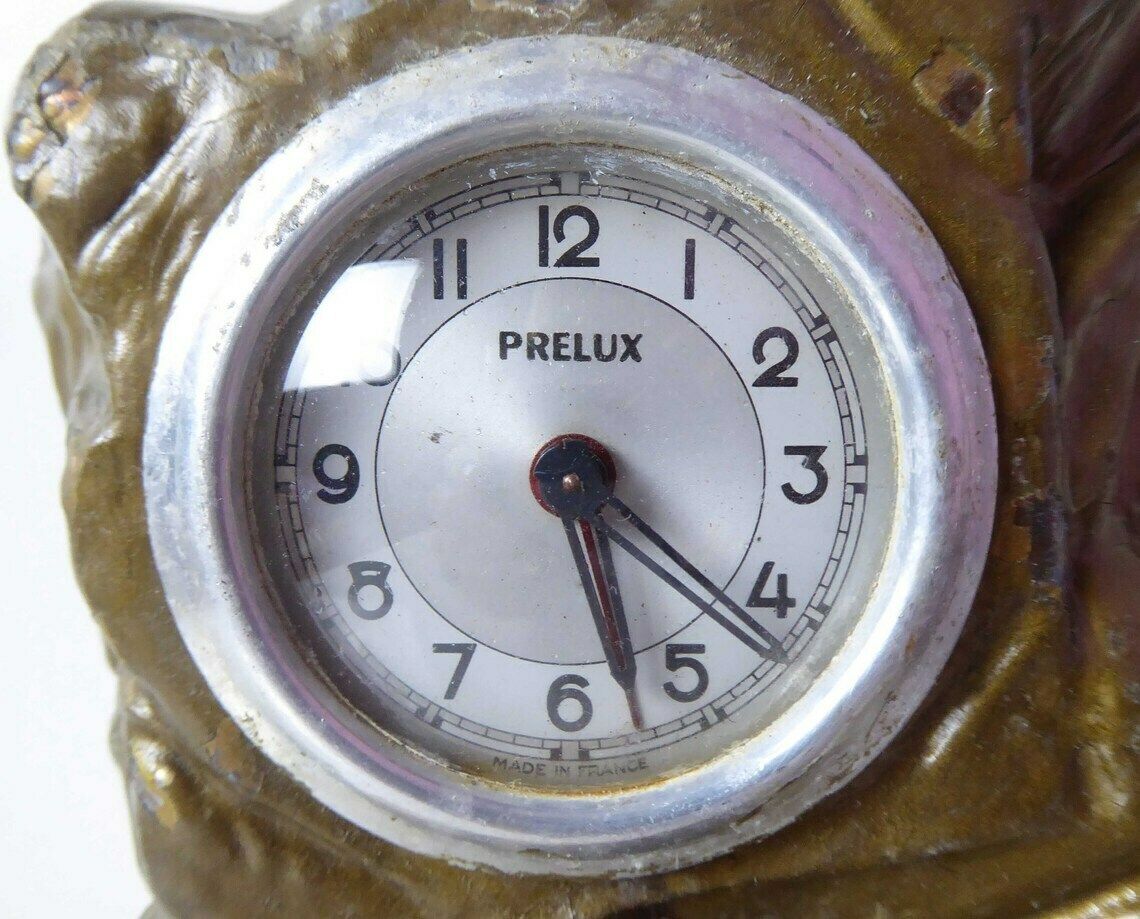 photo furniture The Miracle Of Lourdes | Antique Pewter Religious Sculpture With Clock | Souvenir Of Lourdes