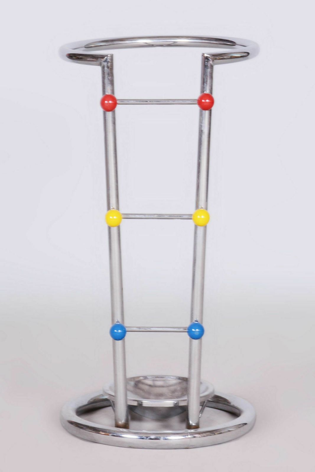 Restored Bauhaus Umbrella Stand, Chrome Plated Steel, Germany, 1950s photo for sale