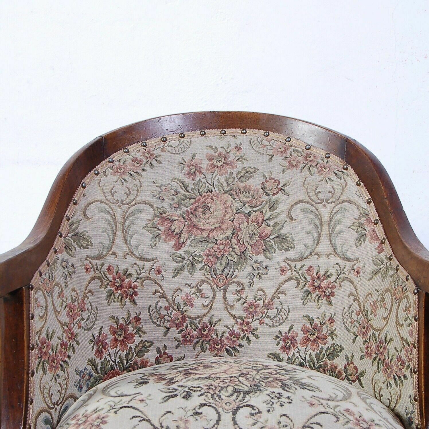 Antique Charles X Style Armchair In Walnut Wood With Armrests Antique Mid 19th Century photo buy