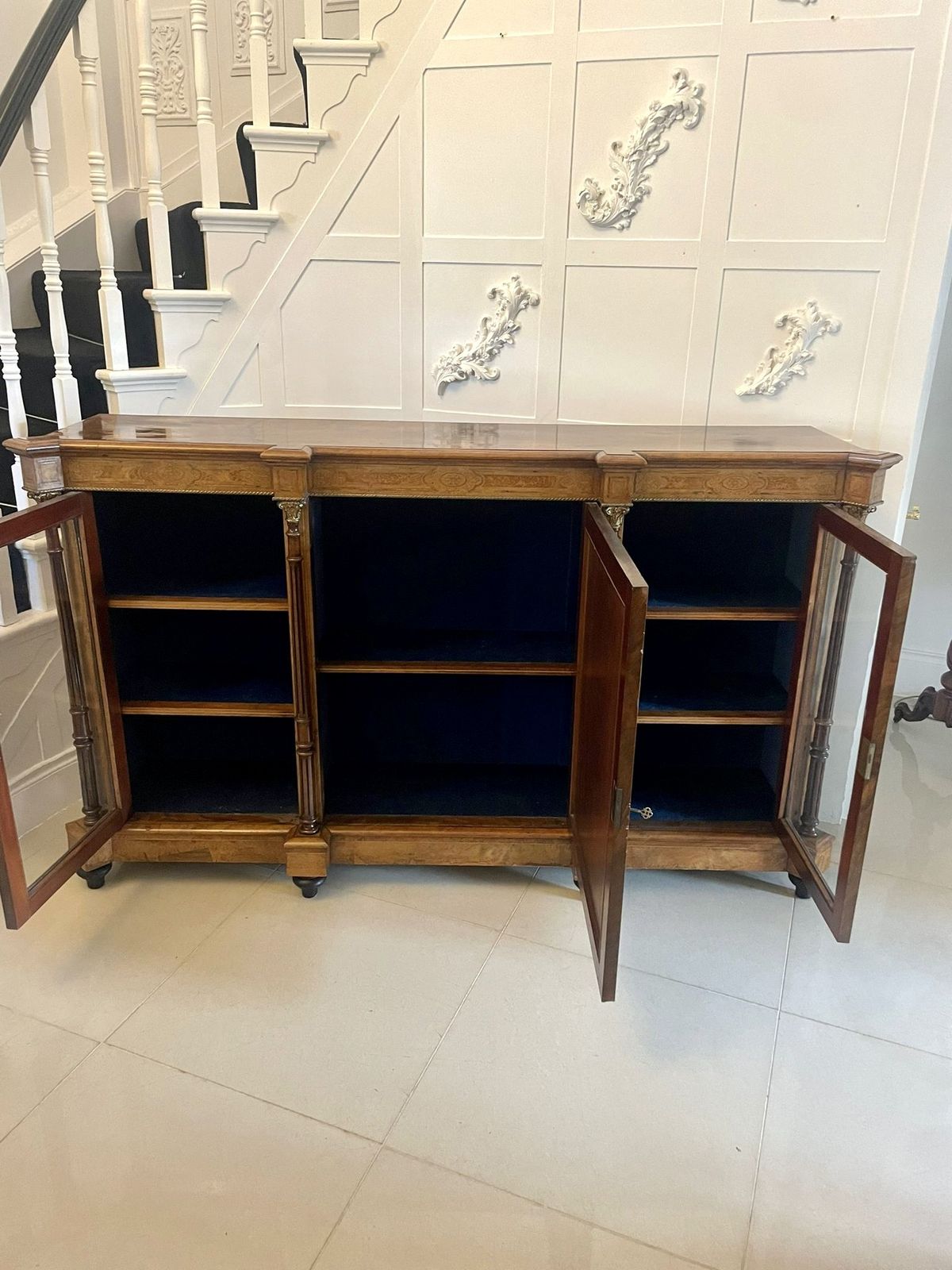photo for sale Outstanding Quality Antique 19th Century Burr Walnut Inlaid Credenza/Sideboard