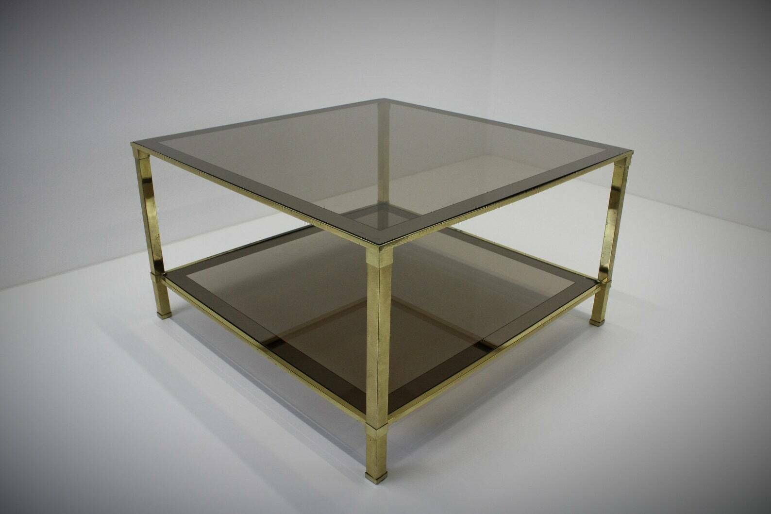 Vintage Coffee Table/Coffee Table 1970 / Table In Brass / Mid Century Table/Retro Table / Home And Decor Table / Brass And Glass Side/Brass Table