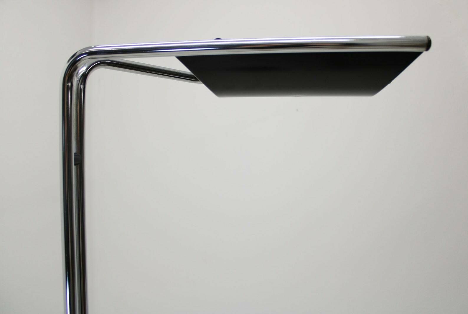 Meblo Floor Lamp By Bruno Gecchelin /Yugoslavia Meblo 1970's/Mid Century Lamp/Floor Lamp Shade/Freestanding Lamp/Chrome And Metal Lamp photo furniture