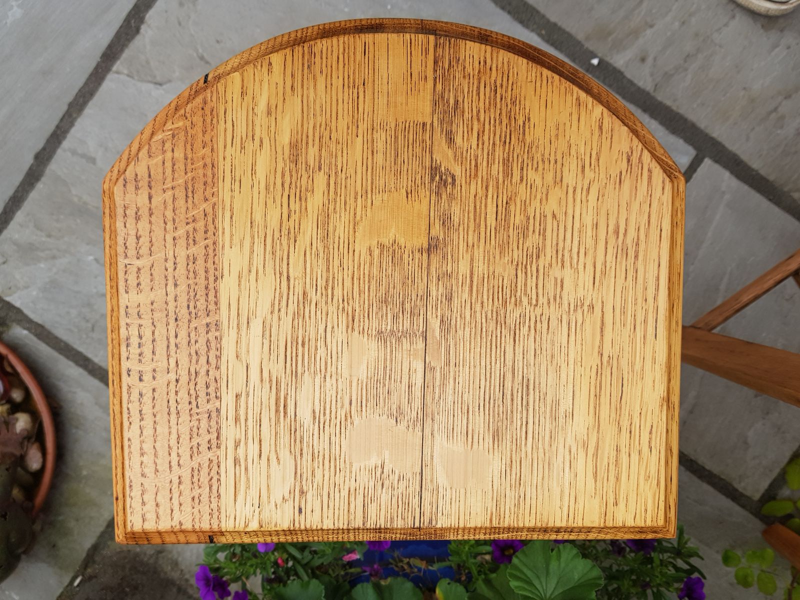 photo buy Vintage Nest Of Three Oak Tables With Beautiful Grain Markings. Bevelled Edges. Slender And Elegant Legs