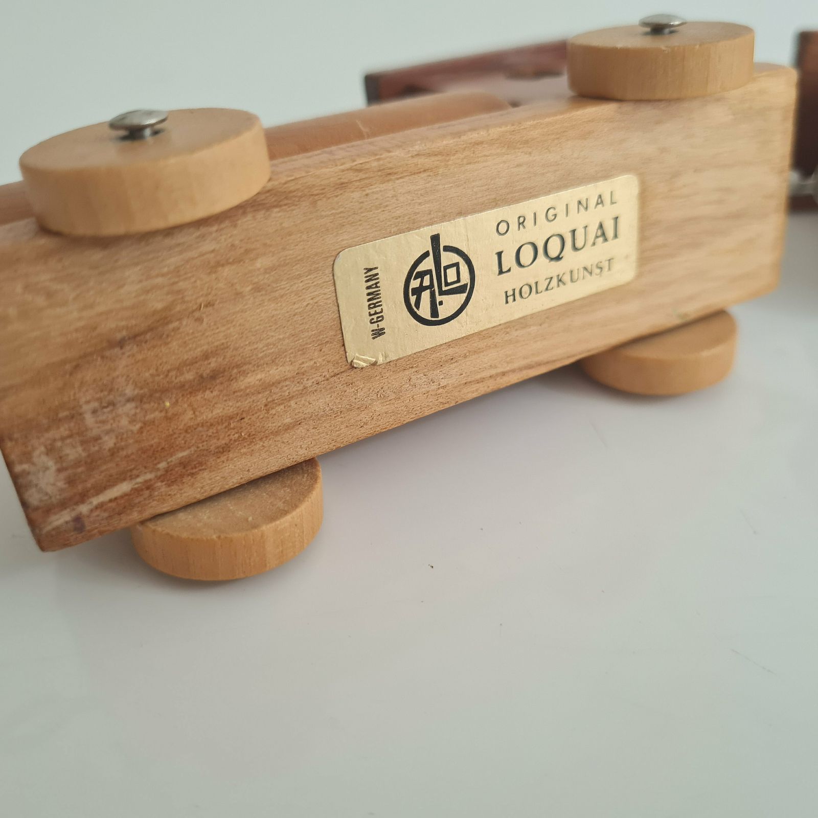 Vintage Duits Loquai Holzkunst Houten Trein Putz Miniatuur photo furniture