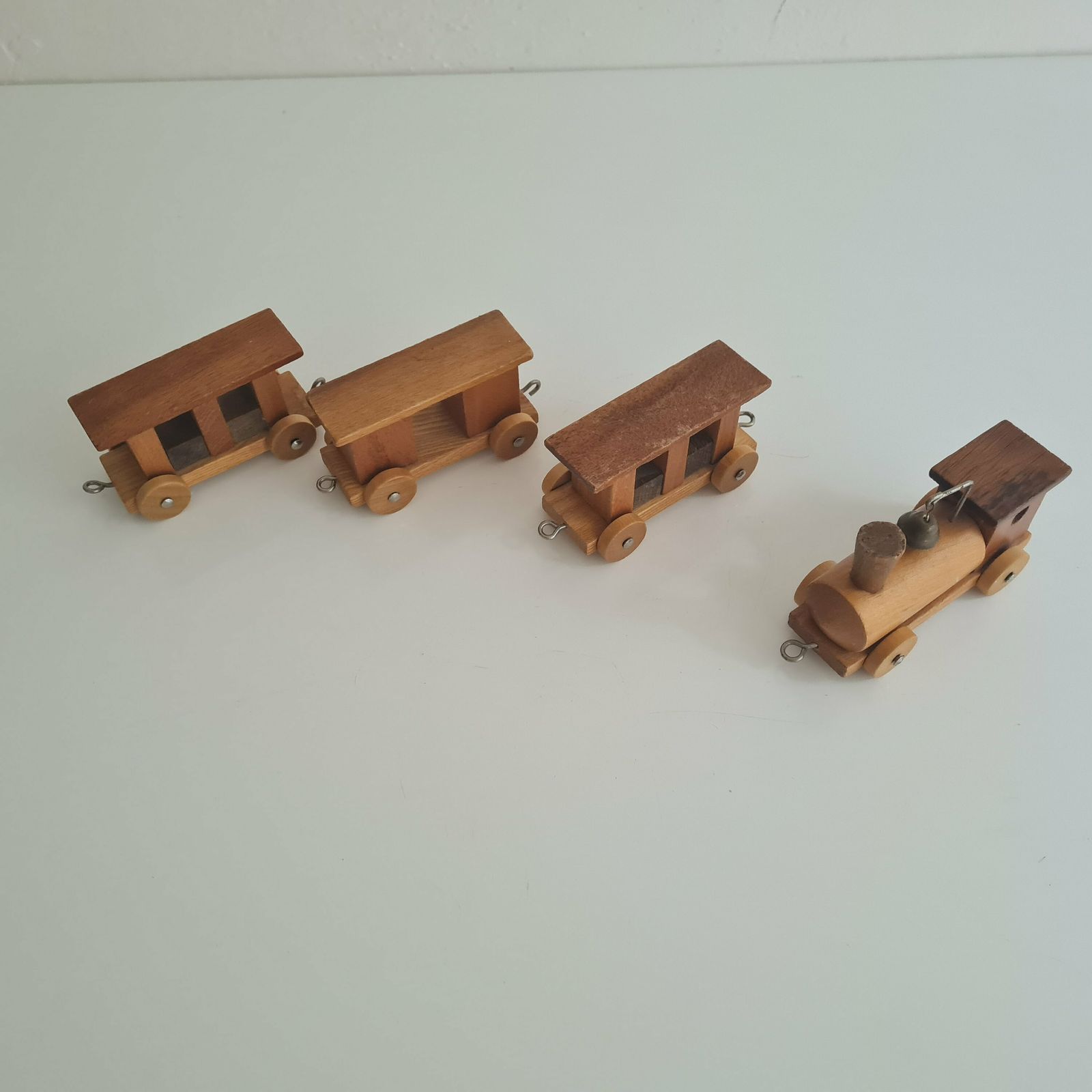Vintage Duits Loquai Holzkunst Houten Trein Putz Miniatuur photo vintage