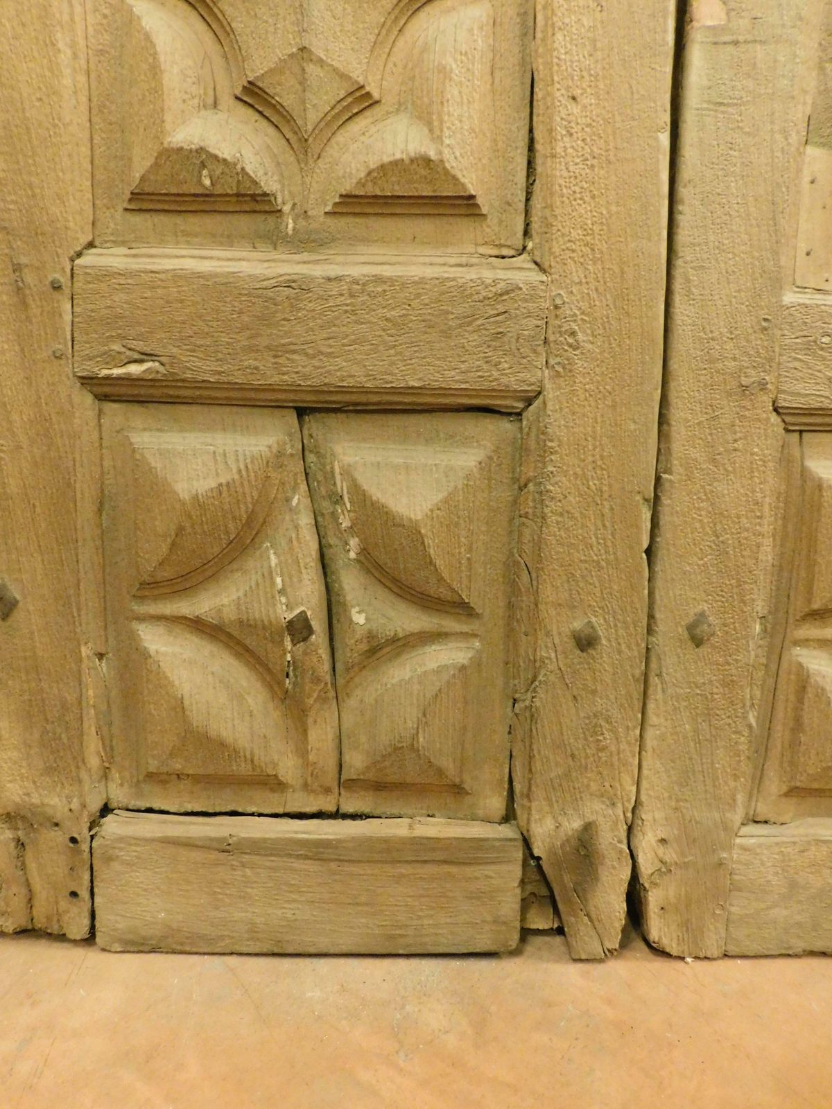 Double Entrance Main Door Carved In Walnut, Italy photo Home Fixtures