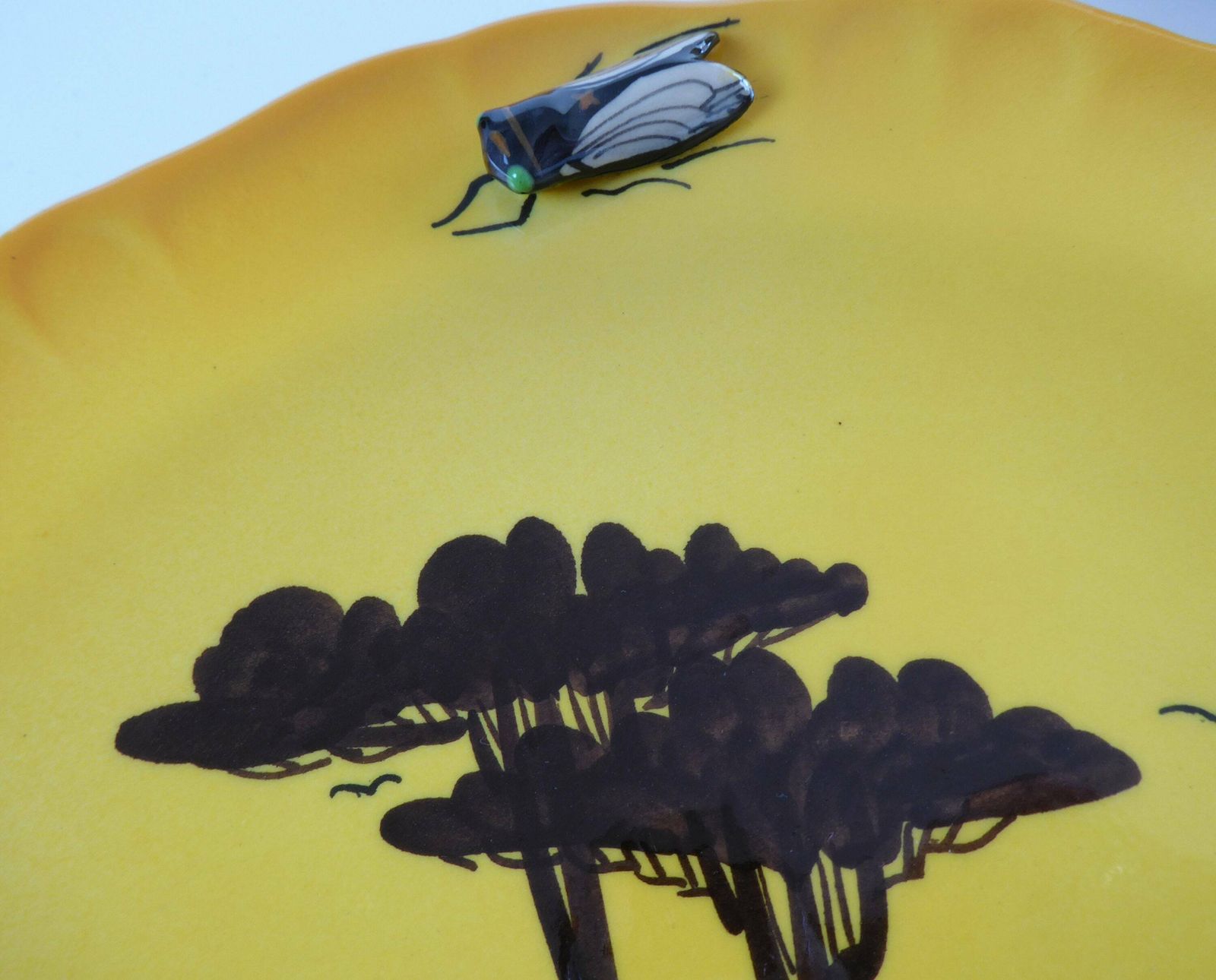 Provencal Cicada Plate   Souvenir Of Toulon   Mediterranean Decor photo Art