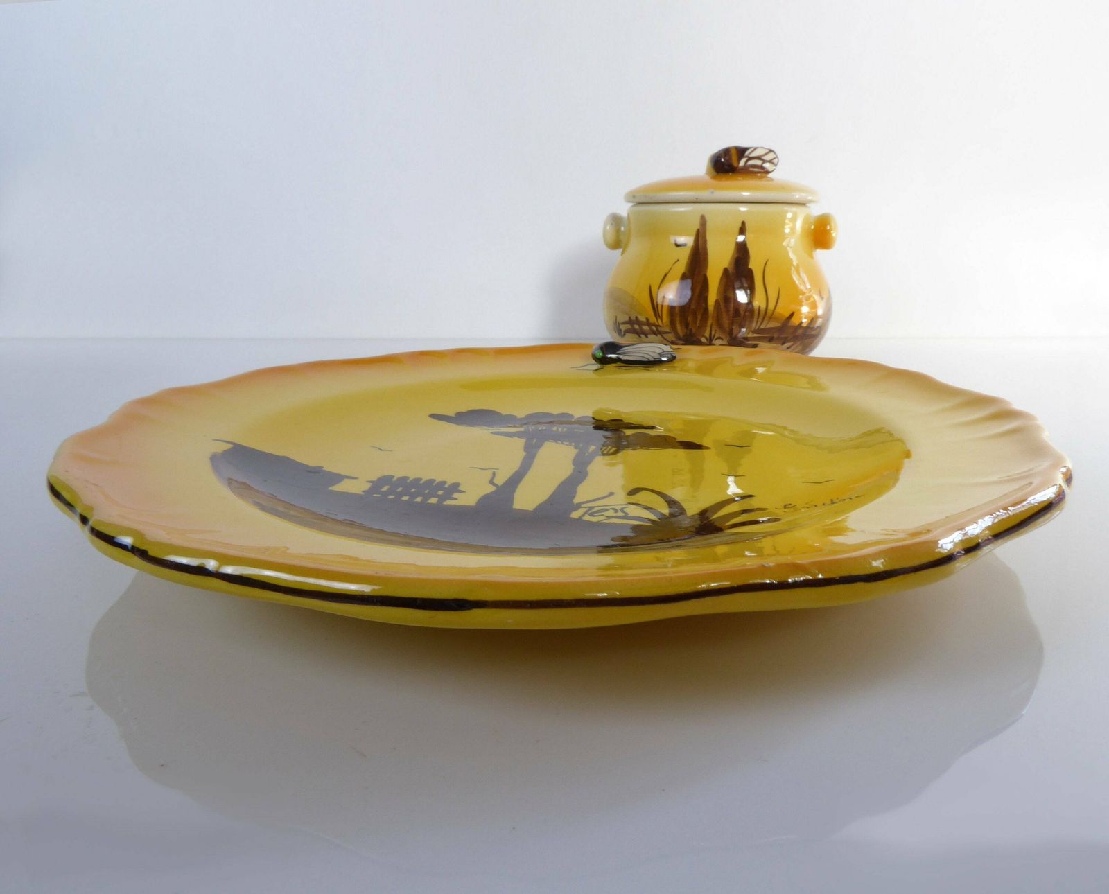 Provencal Cicada Plate   Souvenir Of Toulon   Mediterranean Decor photo buy