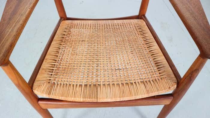 Furniture Arne Vodder Teak/Rattan Chair "Model 51" For Sibast Furniture, 1950 Denmark photo